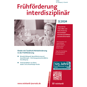 Frühförderung interdisziplinär 3/2024