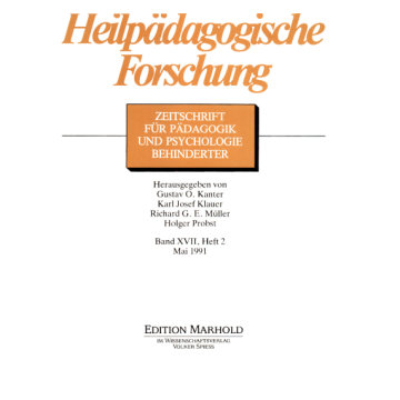 Heilpädagogische Forschung 2/1991