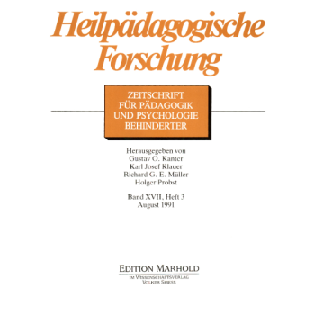 Heilpädagogische Forschung 3/1991