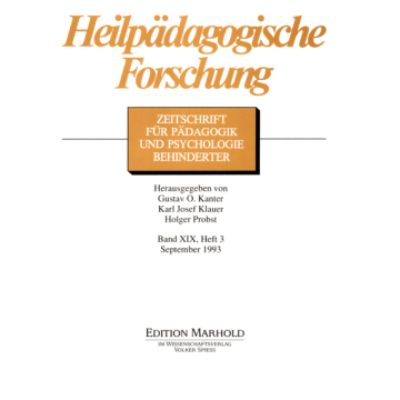 Heilpädagogische Forschung 3/1993
