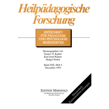 Heilpädagogische Forschung 4/1993