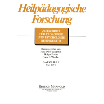 Heilpädagogische Forschung 1/1994