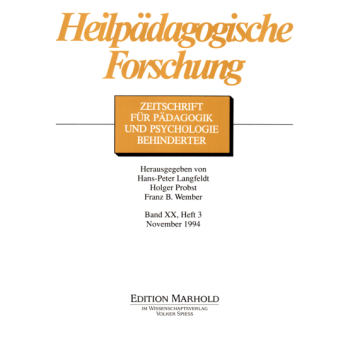 Heilpädagogische Forschung 3/1994