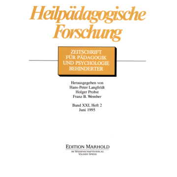 Heilpädagogische Forschung 2/1995