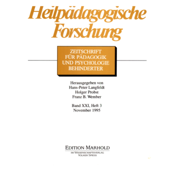 Heilpädagogische Forschung 3/1995