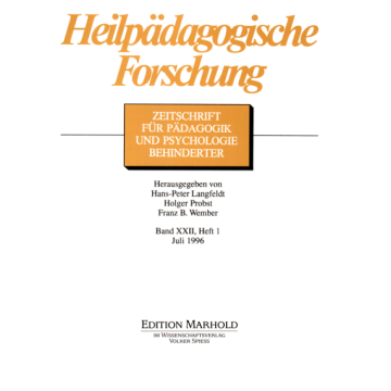 Heilpädagogische Forschung 1/1996