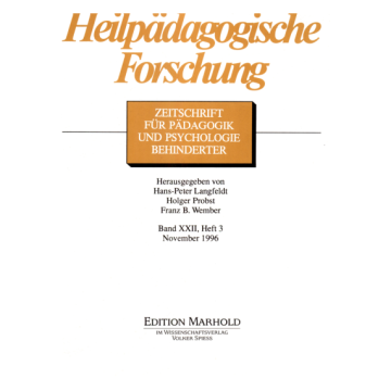 Heilpädagogische Forschung 3/1996