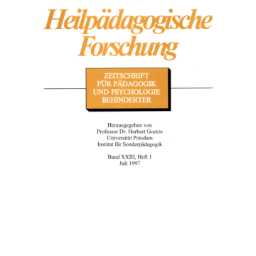 Heilpädagogische Forschung 1/1997