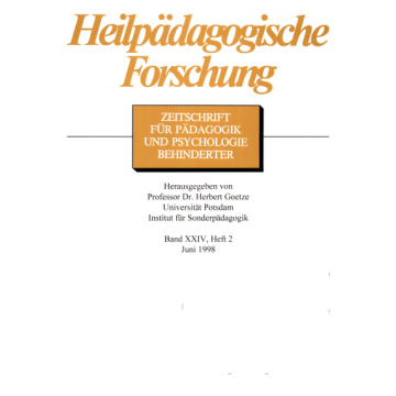 Heilpädagogische Forschung 2/1998