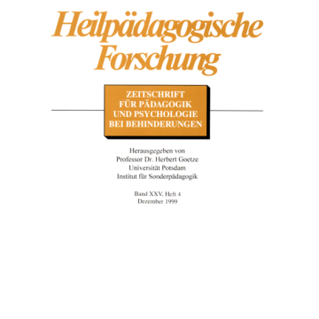 Heilpädagogische Forschung 4/1999