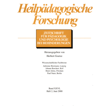 Heilpädagogische Forschung 2/2000