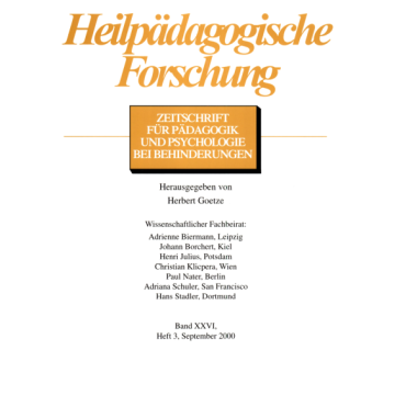 Heilpädagogische Forschung 3/2000