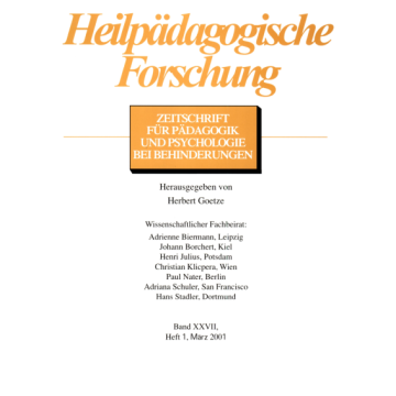 Heilpädagogische Forschung 1/2001