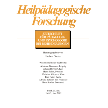 Heilpädagogische Forschung 2/2002