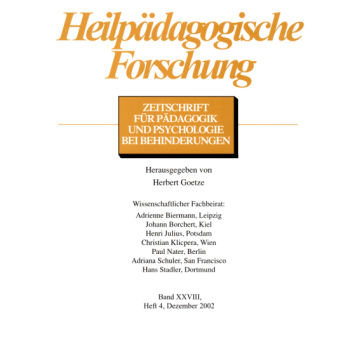Heilpädagogische Forschung 4/2002