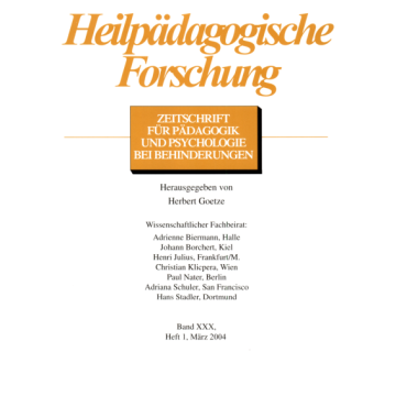 Heilpädagogische Forschung 1/2004