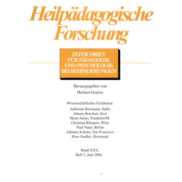 Heilpädagogische Forschung 2/2004