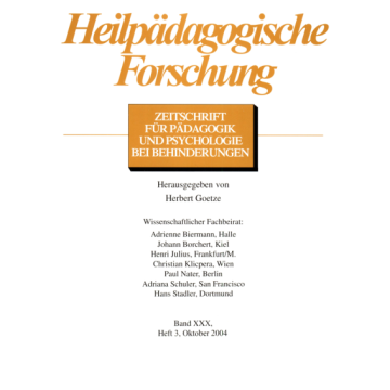 Heilpädagogische Forschung 3/2004