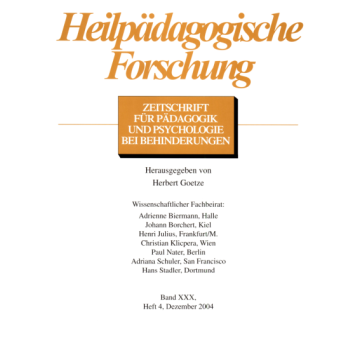 Heilpädagogische Forschung 4/2004