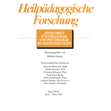 Heilpädagogische Forschung 1/2005