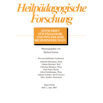 Heilpädagogische Forschung 2/2005