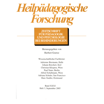 Heilpädagogische Forschung 3/2005