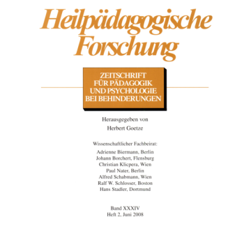 Heilpädagogische Forschung 2/2008