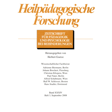 Heilpädagogische Forschung 3/2008