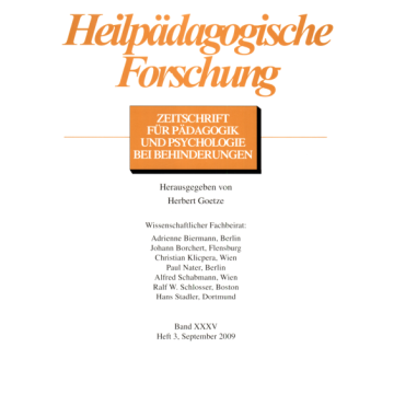 Heilpädagogische Forschung 3/2009