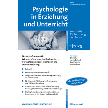 Übersichtsartikel: Längsschnittstudien und Wirkungsforschung im Kinderschutz: Internationale Forschungslinien und Herausforderungen bei der Umsetzung in Deutschland