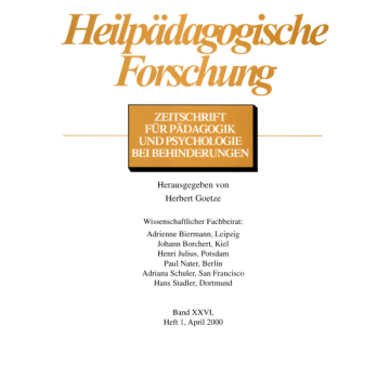 Heilpädagogische Forschung 1/2000