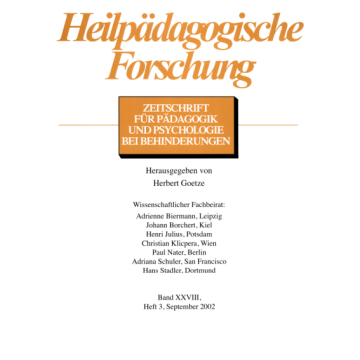 Heilpädagogische Forschung 3/2002