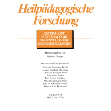 Heilpädagogische Forschung 2/2010