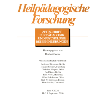 Heilpädagogische Forschung 3/2010