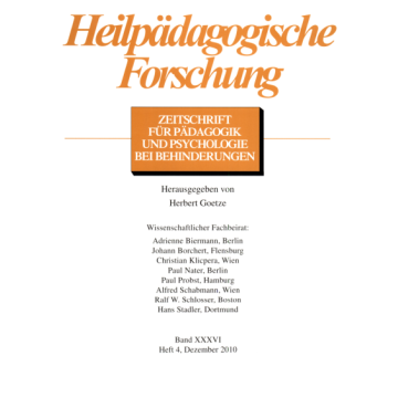 Heilpädagogische Forschung 4/2010