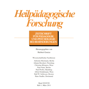 Heilpädagogische Forschung 1/2011