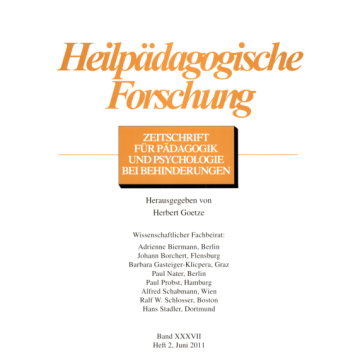 Heilpädagogische Forschung 2/2011