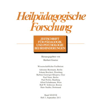 Heilpädagogische Forschung 3/2011