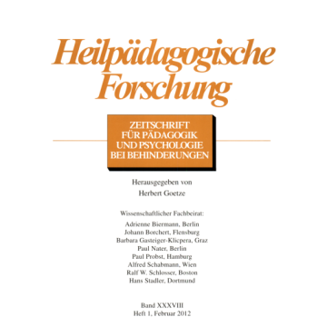 Heilpädagogische Forschung 1/2012
