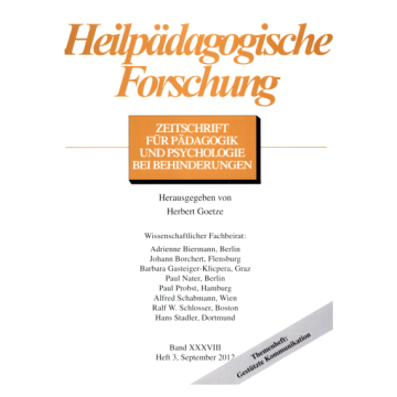 Heilpädagogische Forschung 3/2012
