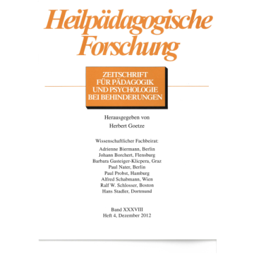 Heilpädagogische Forschung 4/2012