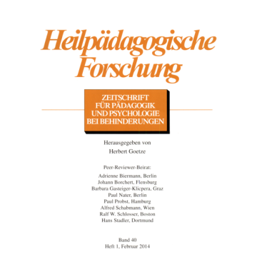Heilpädagogische Forschung 1/2014