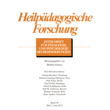 Heilpädagogische Forschung 2/2014