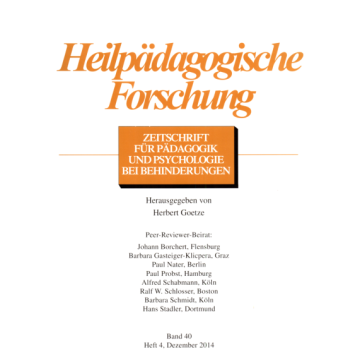 Heilpädagogische Forschung 4/2014