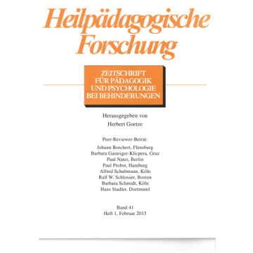 Heilpädagogische Forschung 1/2015