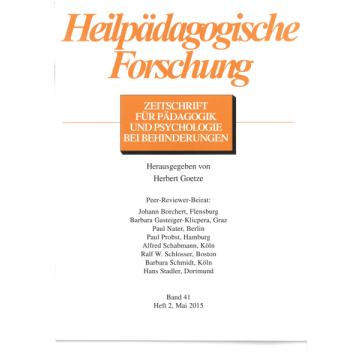 Heilpädagogische Forschung 2/2015
