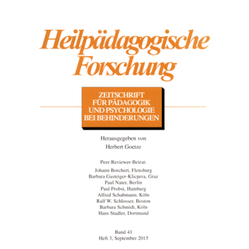 Heilpädagogische Forschung 3/2015