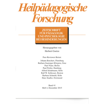 Heilpädagogische Forschung 4/2015