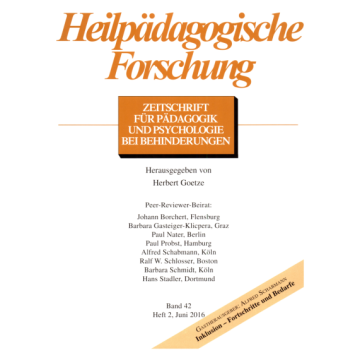 Heilpädagogische Forschung 2/2016