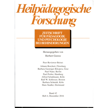 Heilpädagogische Forschung 4/2016